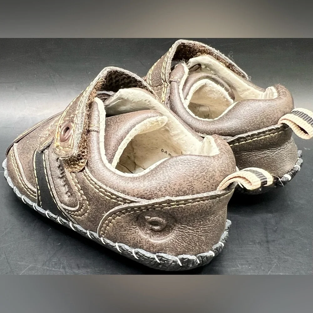 pediped- Franklin, Chocolate‎ Brown Gripper Baby Walker Shoes, Size:0-6 months